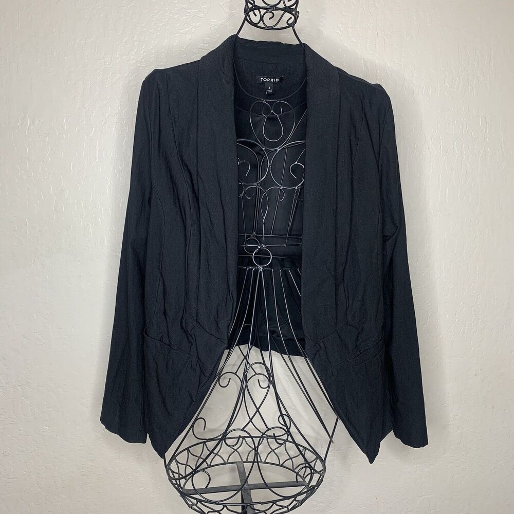 Torrid Black Open Front Blazer